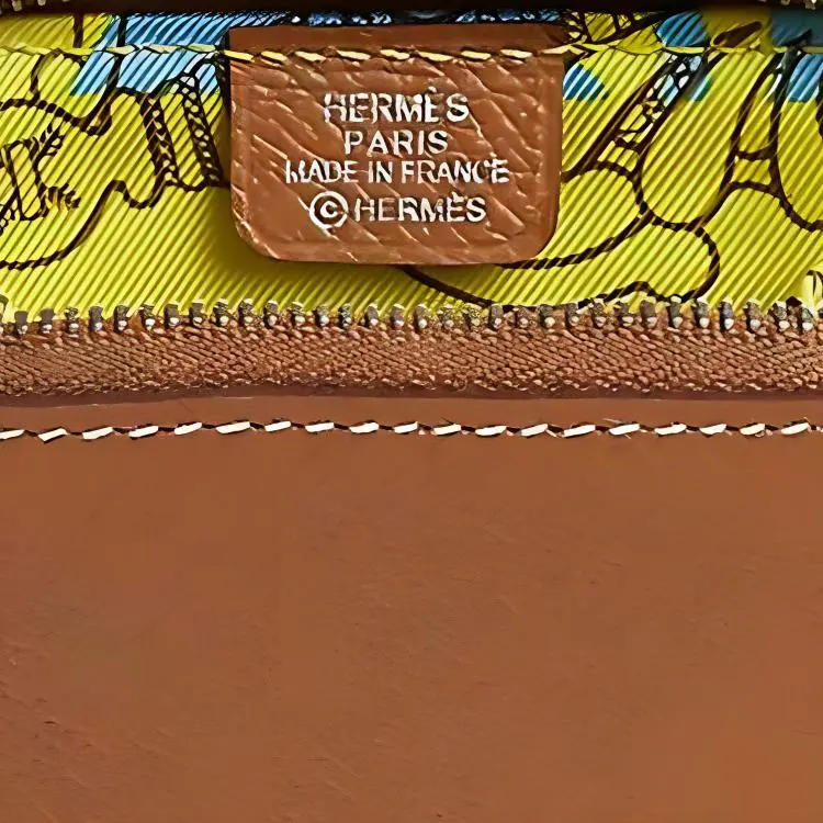 HERMES Silk'In Epsom With Barenia Calfskin Coin Purse Women's Gold/Lemon Yellow/Sky Blue-2