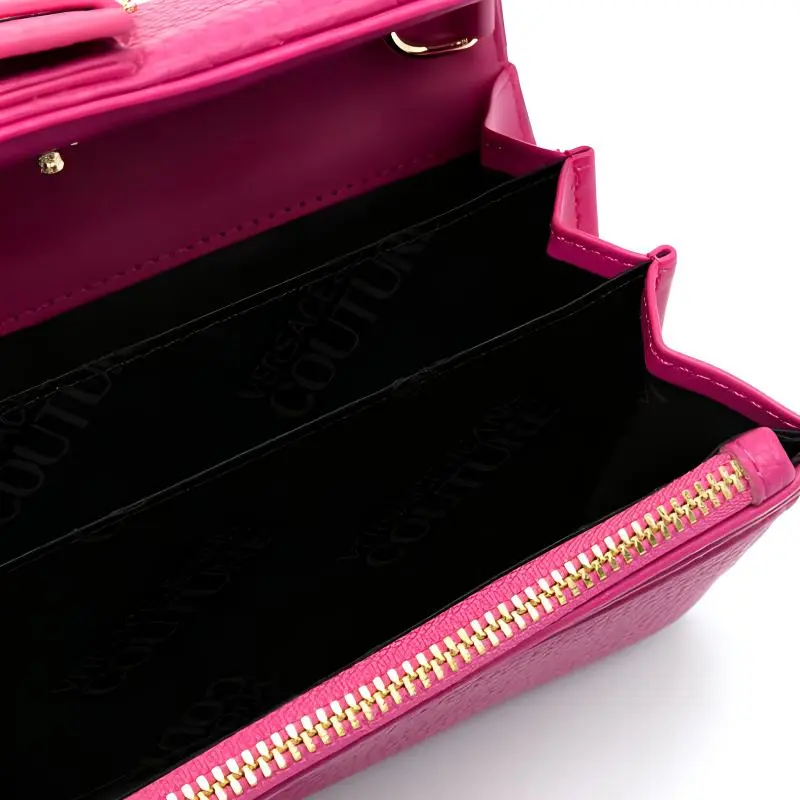 VERSACE JEANS COUTURE Polyester One Shoulder Crossbody Clutches Women's Pink-3