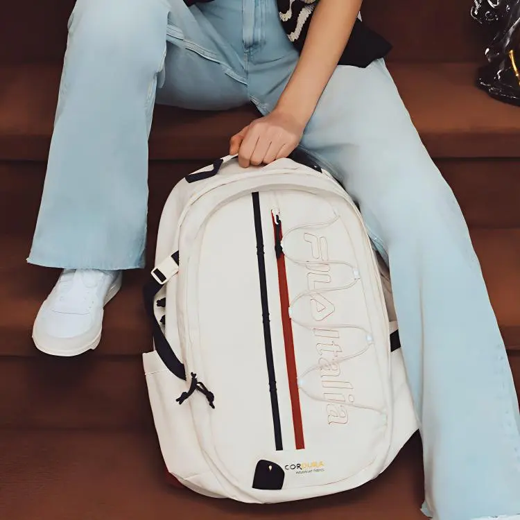 FILA Polyester Backpack Regular Unisex White-4
