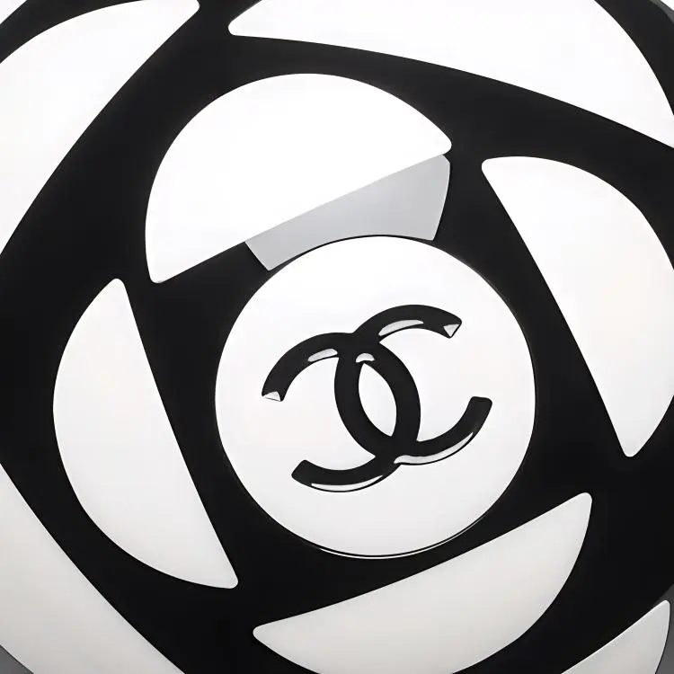 CHANEL Resin Glass Evening Bag Shoulder Bag Women's Black & White-4
