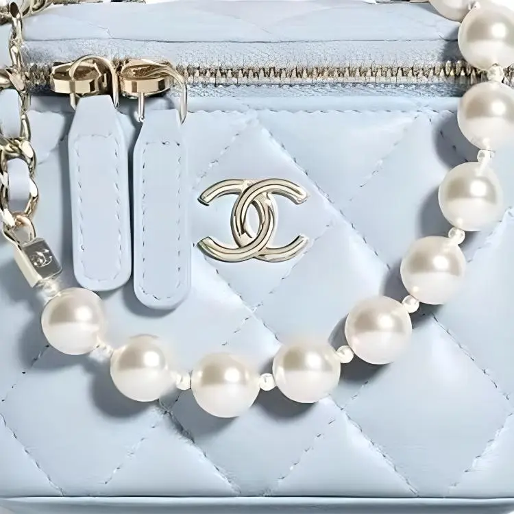 CHANEL Sheepskin Box Bag, Shoulder Bag, Crossbody Bag Mini Women's Blue-1
