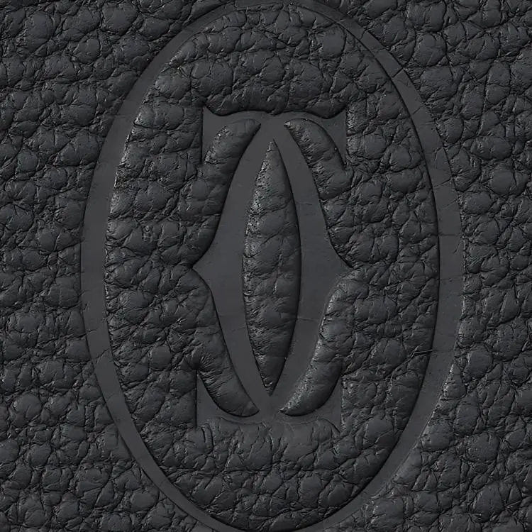 CARTIER Must De Cartier Calfskin Clutch Small Size Men's Charcoal Gray-2