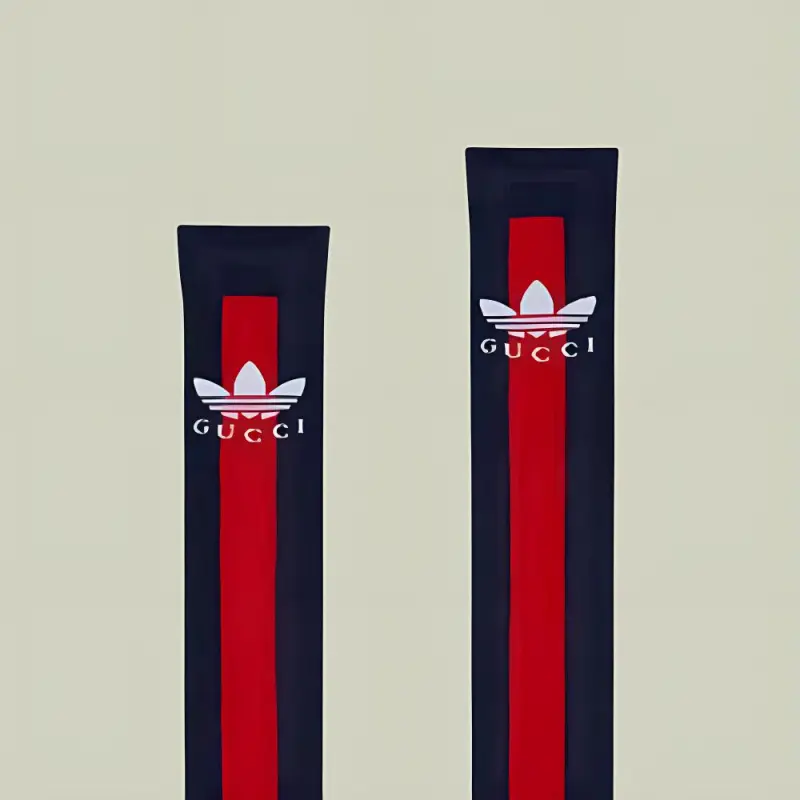 GUCCI Knee High Knee High Socks Unisex Blue Red-4