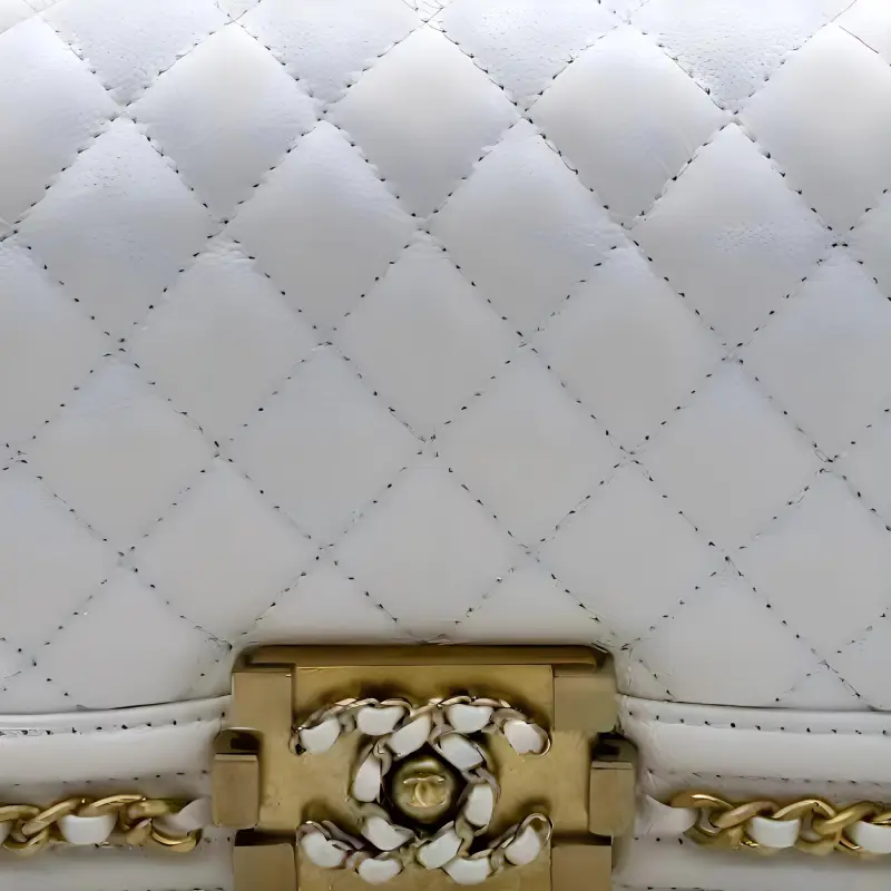 CHANEL Leboy Cow Leather Flap Bag, Crossbody Bag, Shoulder Bag Women's White-1