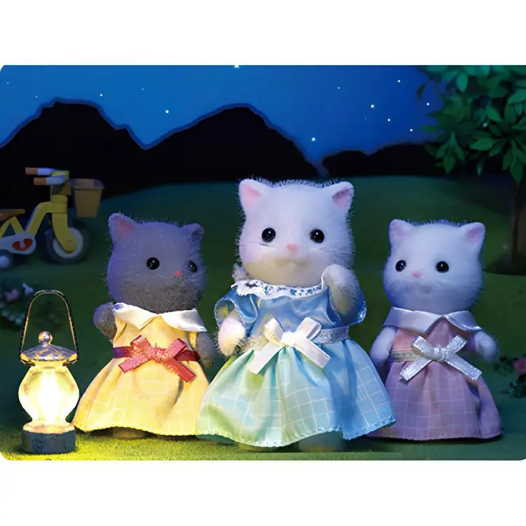 Sylvanian Families Animal Family Collection Persian Cat Dolls Plush Doll Small Size Tall-2