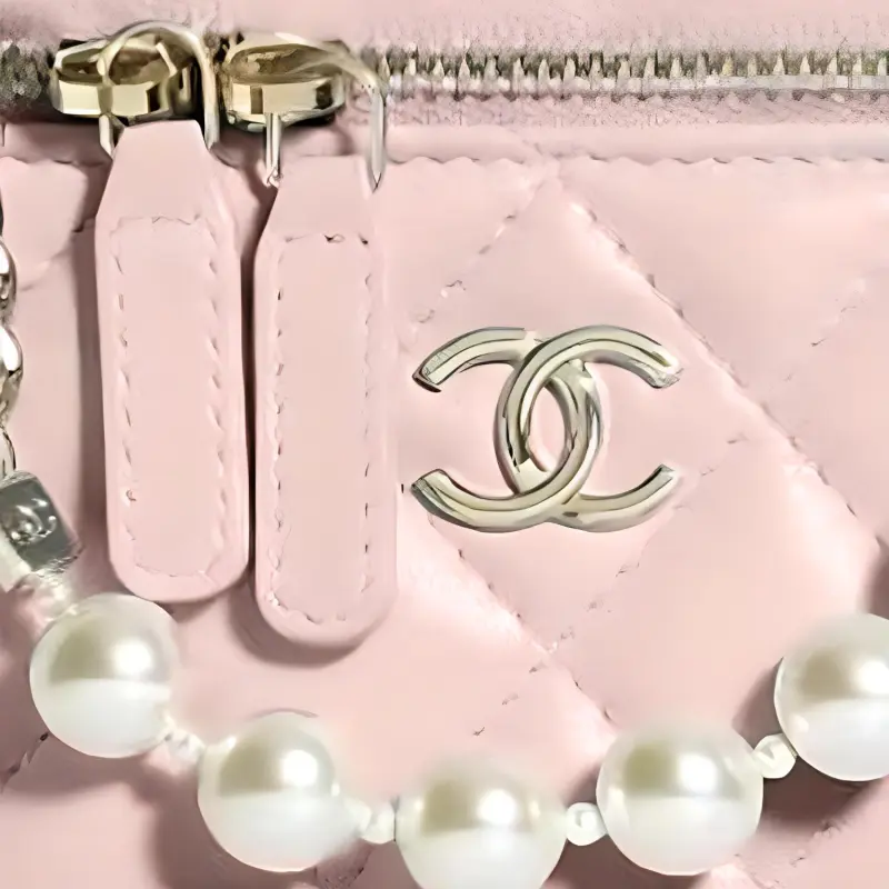 CHANEL Lambskin Box Bag, Makeup Bag, Shoulder Bag, Crossbody Bag Women's Cherry Blossom Pink-1