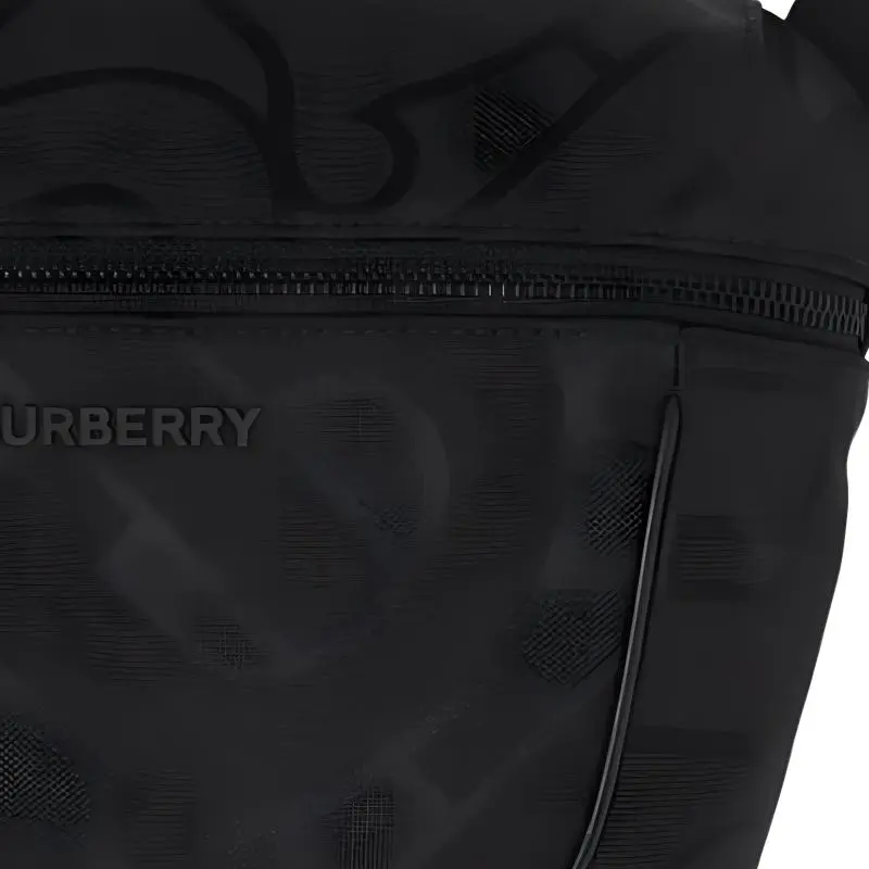 Burberry Monogram Leather Shoulder Bag, Crossbody Bag Men's Black-3