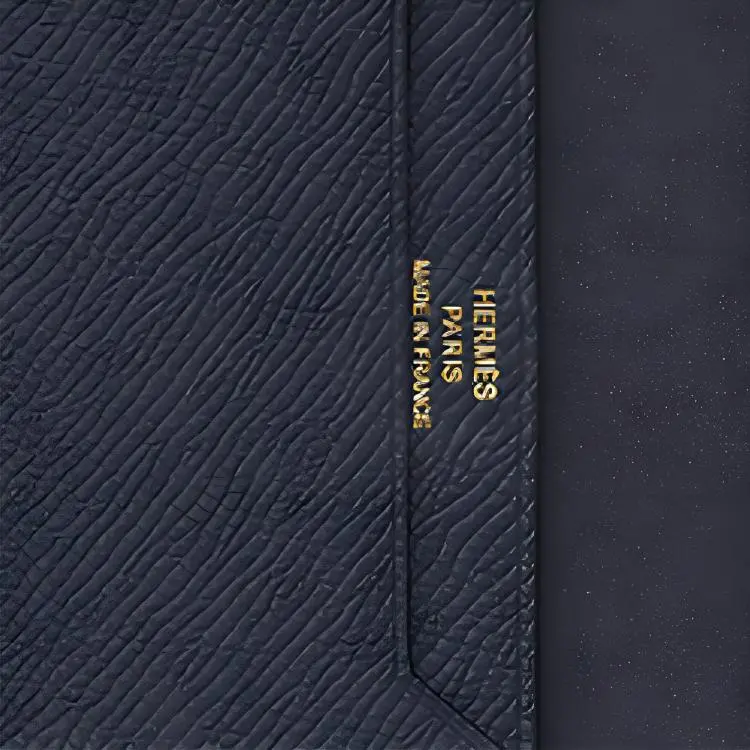 HERMES Bearn Mysore Goat Skin Wallet Mini Women's Indigo Blue-2