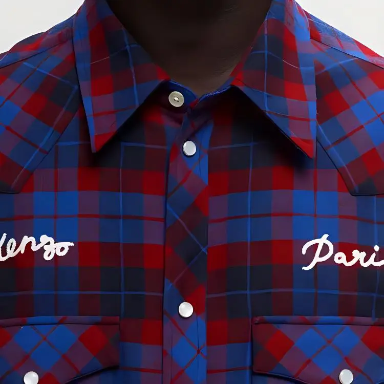 KENZO Plaid check Pattern Shirt-5