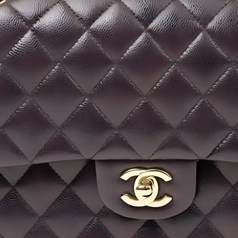 CHANEL Classic Flap CF Calfskin Flap Bag, Shoulder Bag, Crossbody Bag Medium Size Women's Dark Purple-1