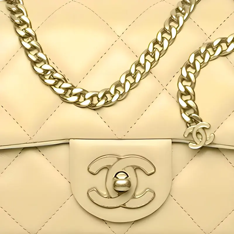 CHANEL 22SS Lambskin Handbag, Shoulder Bag, Crossbody Bag Mini Women's Chick Yellow Color-1