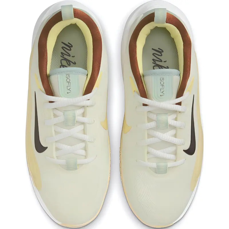 Nike ISOFLY Abrasion Resistant Cushioning Breathable Mid Top Children's Basketball Shoes Lemon Unisex-2
