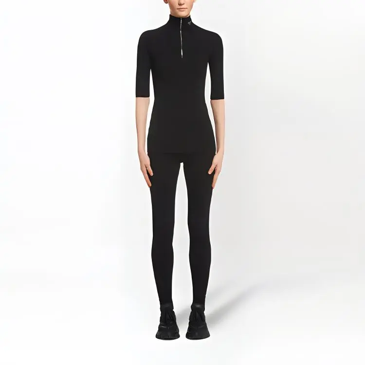 PRADA Triangle logo Half zip Jumper-1