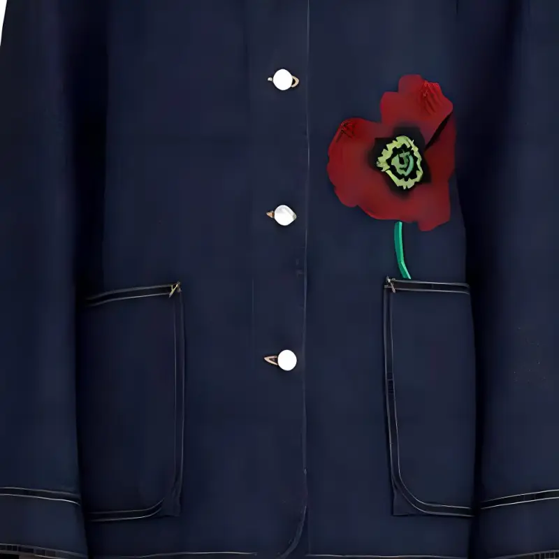 KENZO Poppy Flower Series Nigo Collaboration FW22 Denim Jacket Women's Dark Blue-4