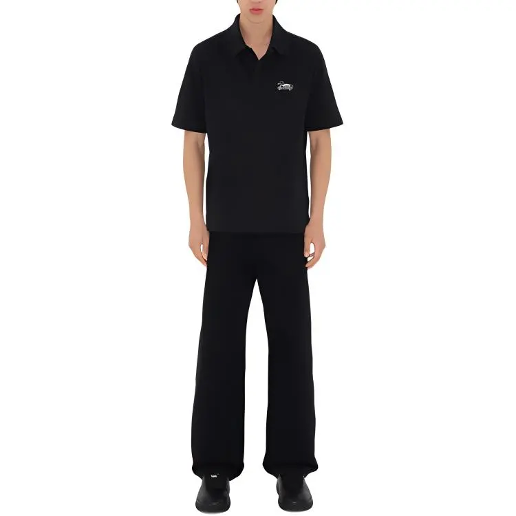 Burberry Logo patch Cotton Polo Shirt-1