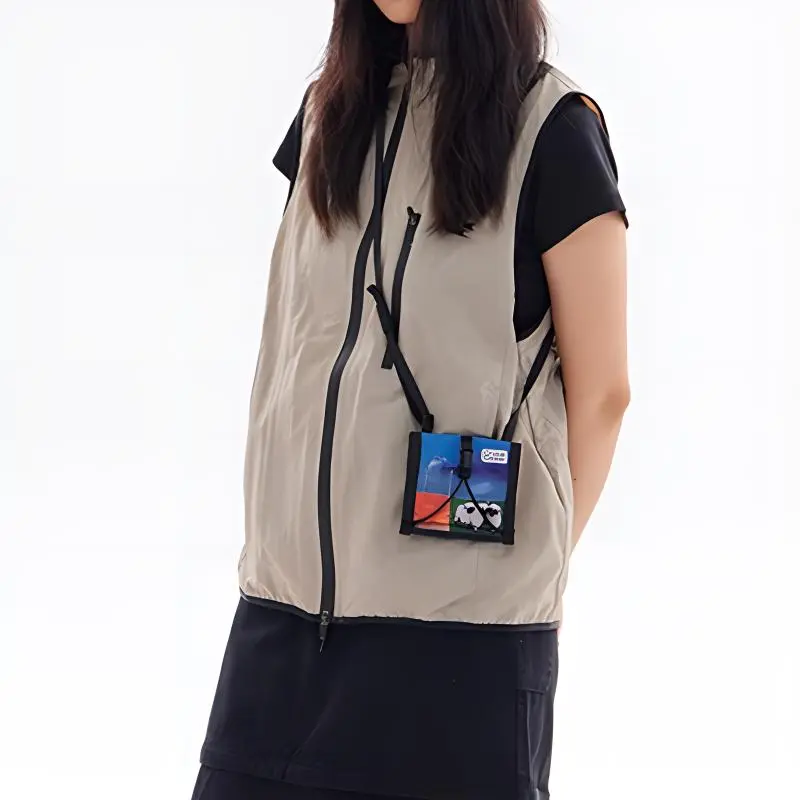 Crying Center Fabric Card Holder Regular Unisex Black-5