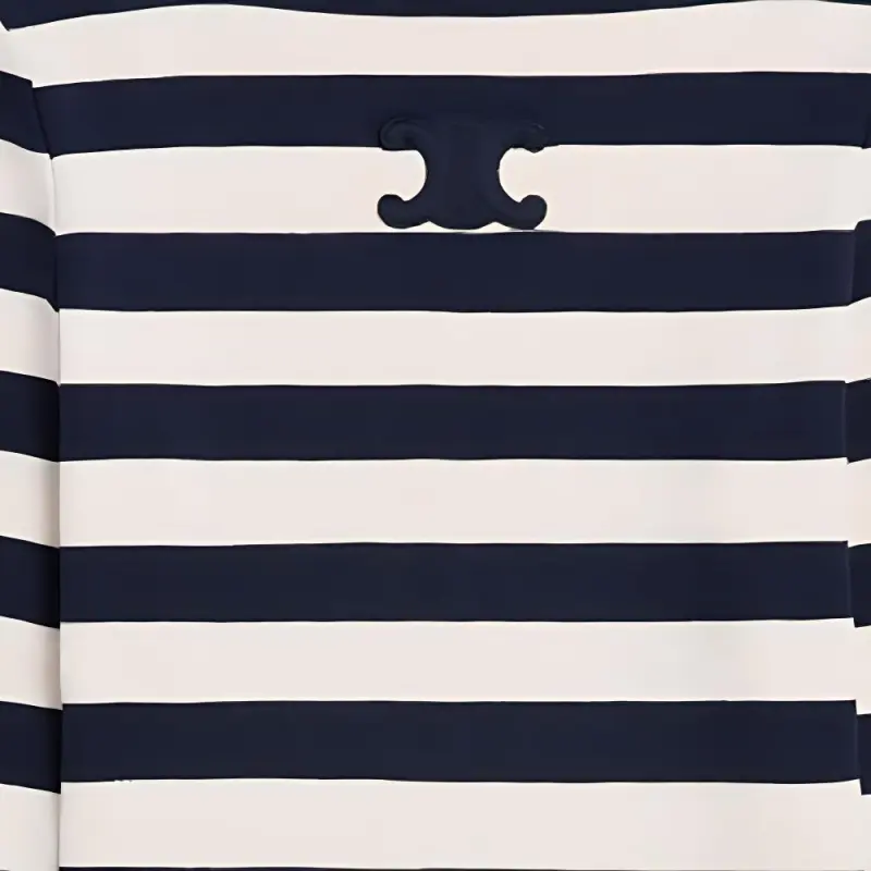 CELINE Triomphe Marinière T shirt In Cotton Jersey-4