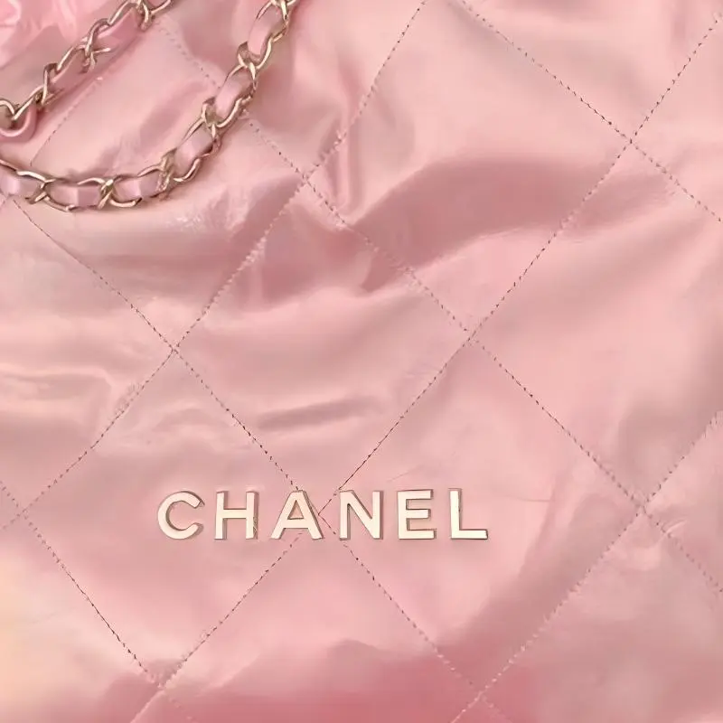 CHANEL 22Bag Cow Leather Bucket Bag, Handbag, Shoulder Bag Medium Size Women's Gradient Pearlescent Pink-1