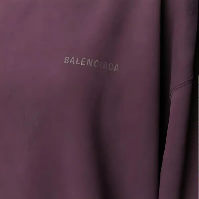 Balenciaga Women's Oversized Logo Print Hoodie Eggplant-4