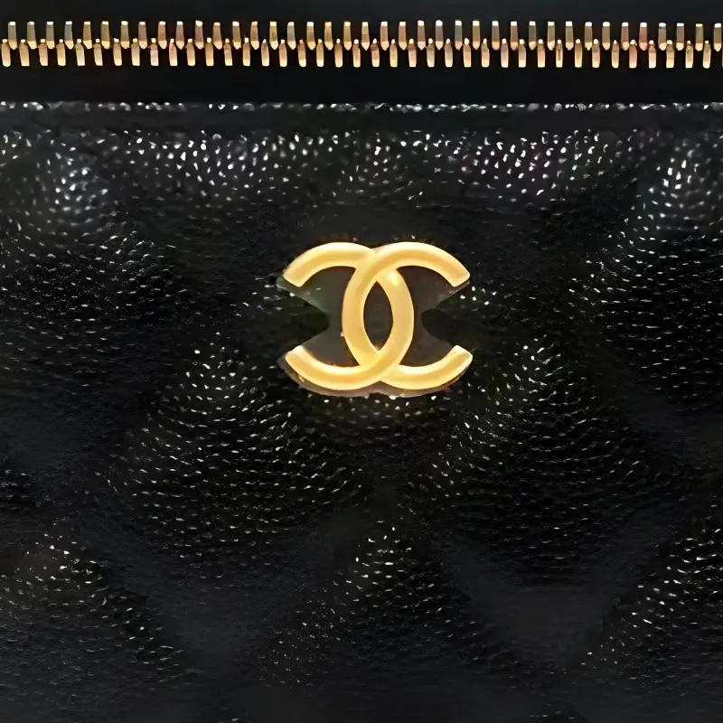 CHANEL Caviar Cow Leather Combo Bag, Long Box Bag, Shoulder Bag, Crossbody Bag Women's Black-2
