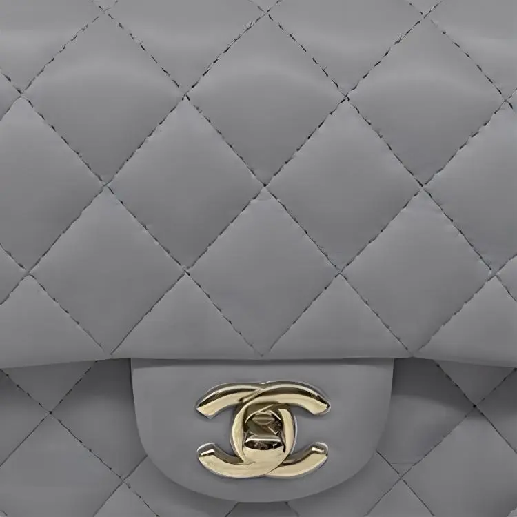 CHANEL Lambskin & Metal Shoulder Bag, Crossbody Bag Mini Women's Gray-1
