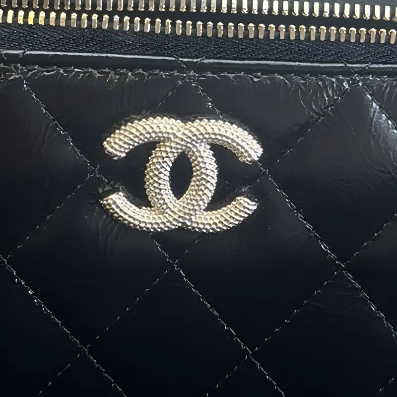 CHANEL Lambskin Box Bag, Shoulder Bag, Crossbody Bag Women's Black-3