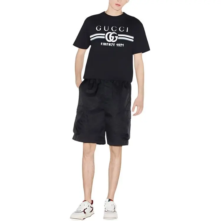 GUCCI Cotton Jersey GUCCI Print T Shirt-1