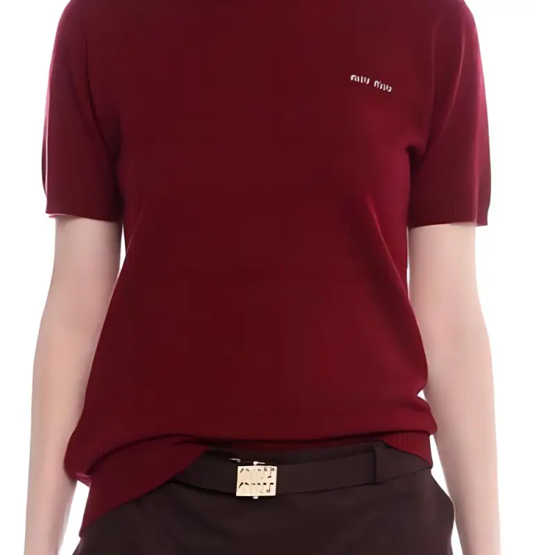 MIU MIU Short Sleeved Crewneck Jumper-5