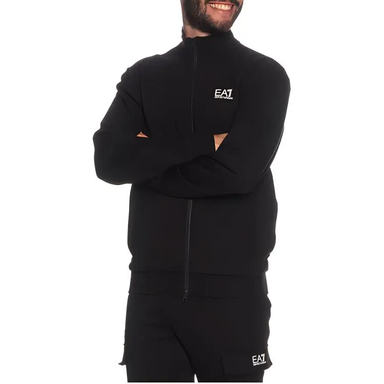 EMPORIO ARMANI Rubberised Logo Zip Up Sweatshirt-3