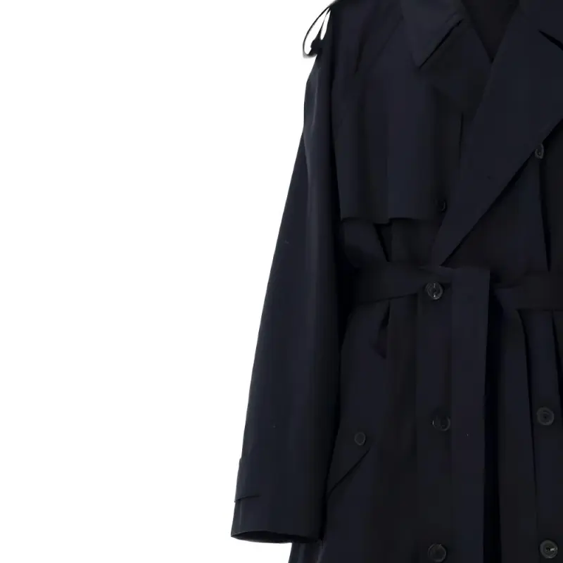Balenciaga Oversize Trench Coat Black-3