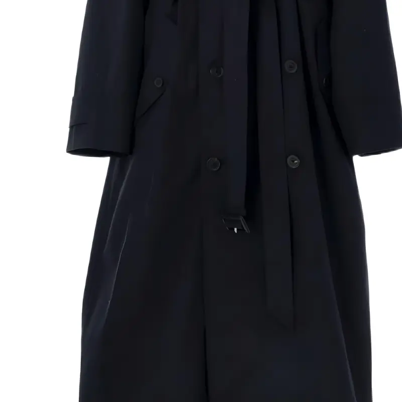 Balenciaga Oversize Trench Coat Black-4