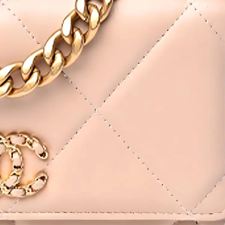 CHANEL 19Bag Sheepskin Handbag, Shoulder Bag, Crossbody Bag Women's Apricot-1