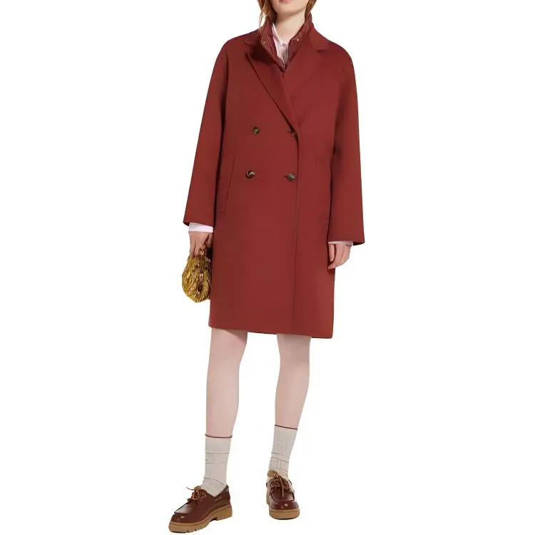 WEEKEND MaxMara Flirt Collection Double Breasted Wool Coat Women's Red-1