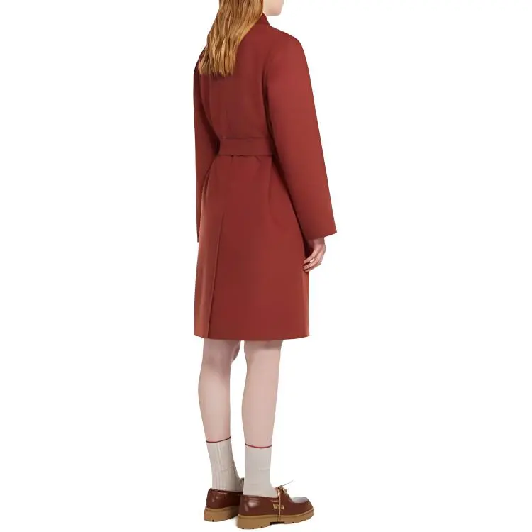 WEEKEND MaxMara Flirt Collection Double Breasted Wool Coat Women's Red-3