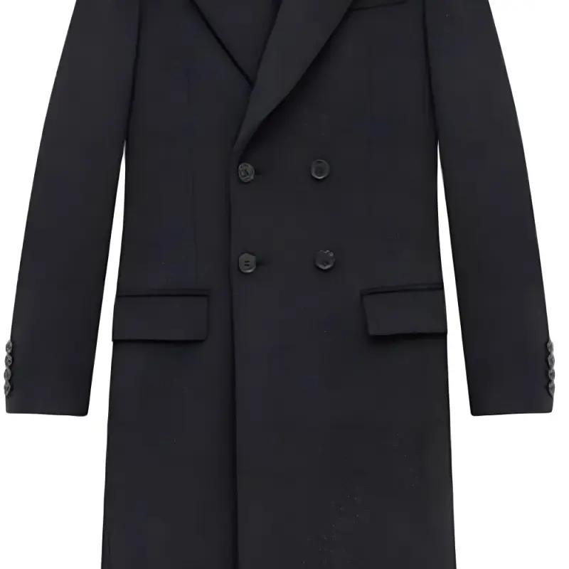 SAINT LAURENT Double Breasted Long Coat-2