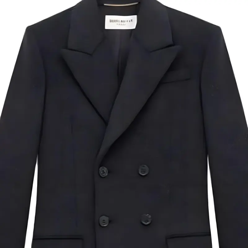 SAINT LAURENT Double Breasted Long Coat-3