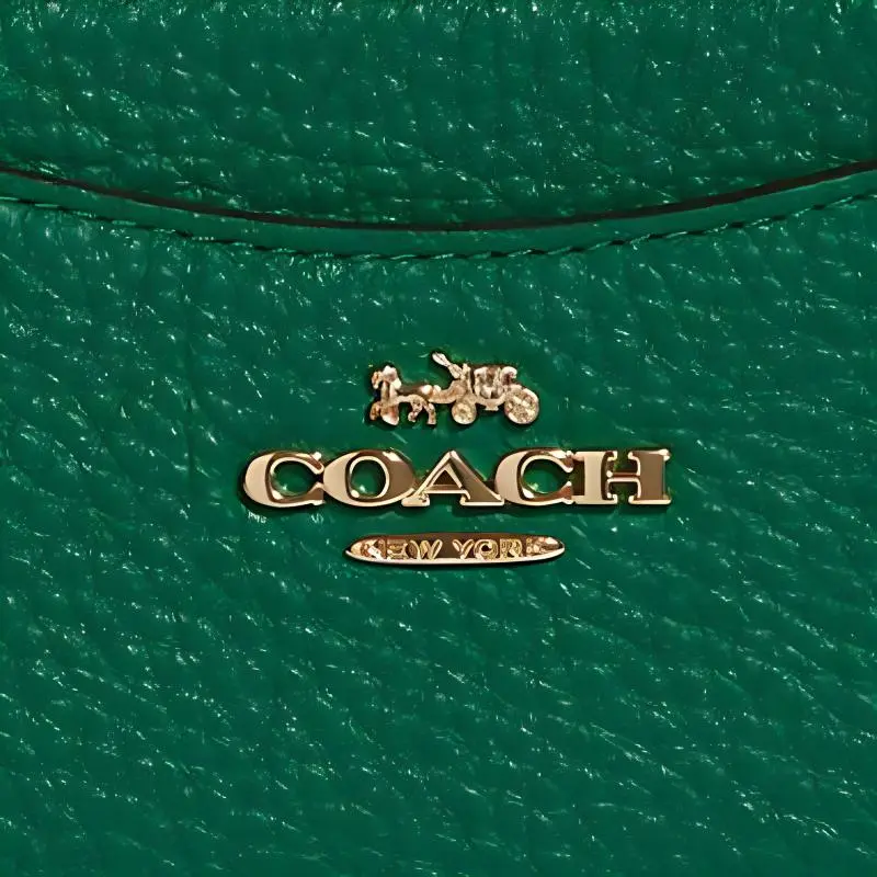 COACH Card Case Leather Wallet, Card Holder Women's Green-4