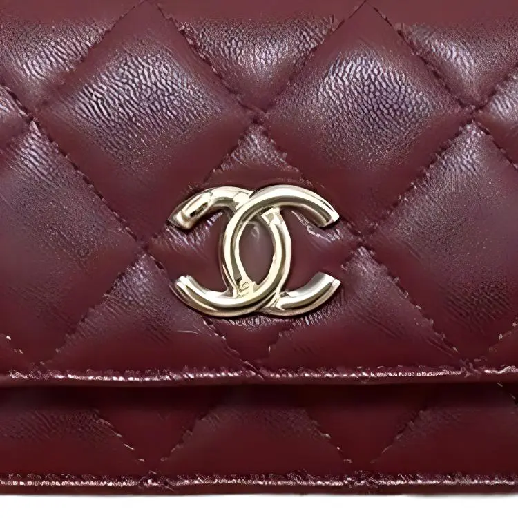 CHANEL Calfskin Shoulder Bag, Crossbody Bag, Wallet Women's Burgundy-1