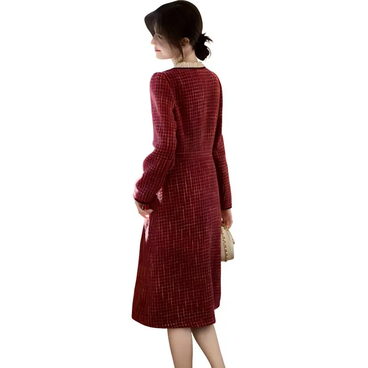 Still Quiet Long Sleeved Dress Women's Red-1