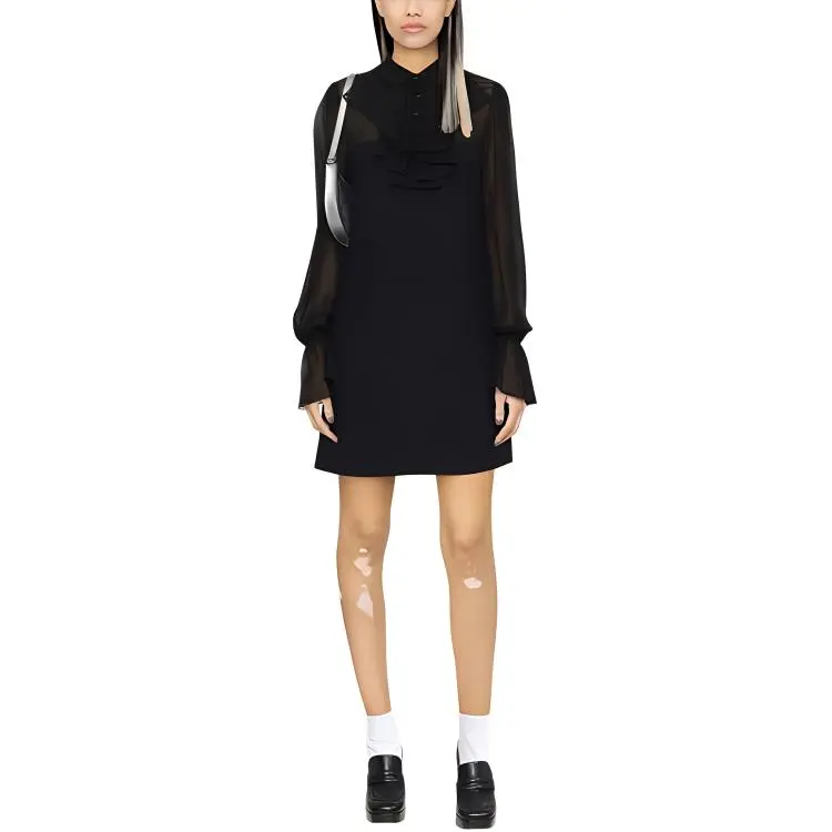 MIU MIU FW22 Long Sleeved Dress Women's Black-1