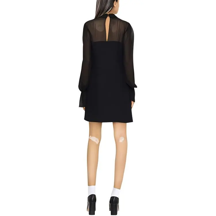 MIU MIU FW22 Long Sleeved Dress Women's Black-2