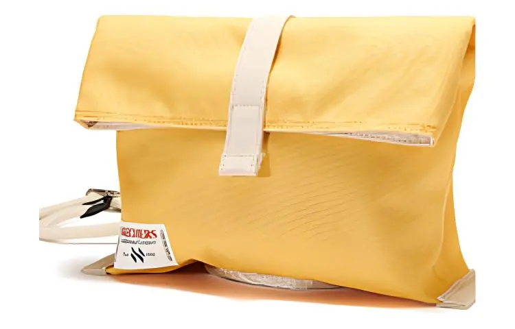 Skechers Fabric Shoulder Bag, Crossbody Bag Medium Size Unisex Amber Gold & Soft White-1