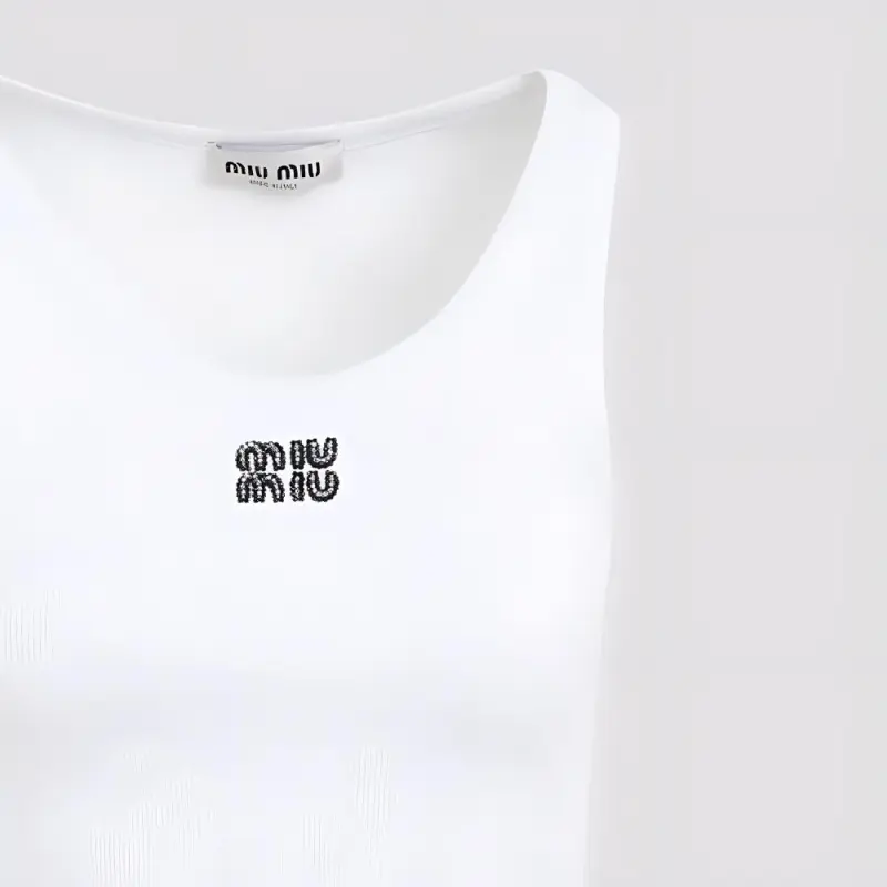 MIU MIU Sleeveless Ribbed Tank Top-6