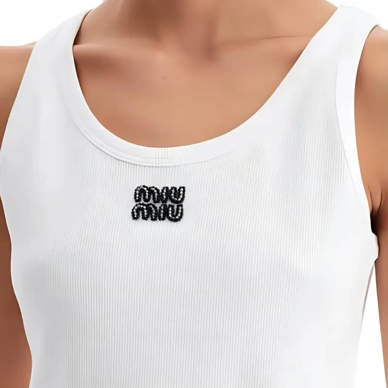 MIU MIU Sleeveless Ribbed Tank Top-5