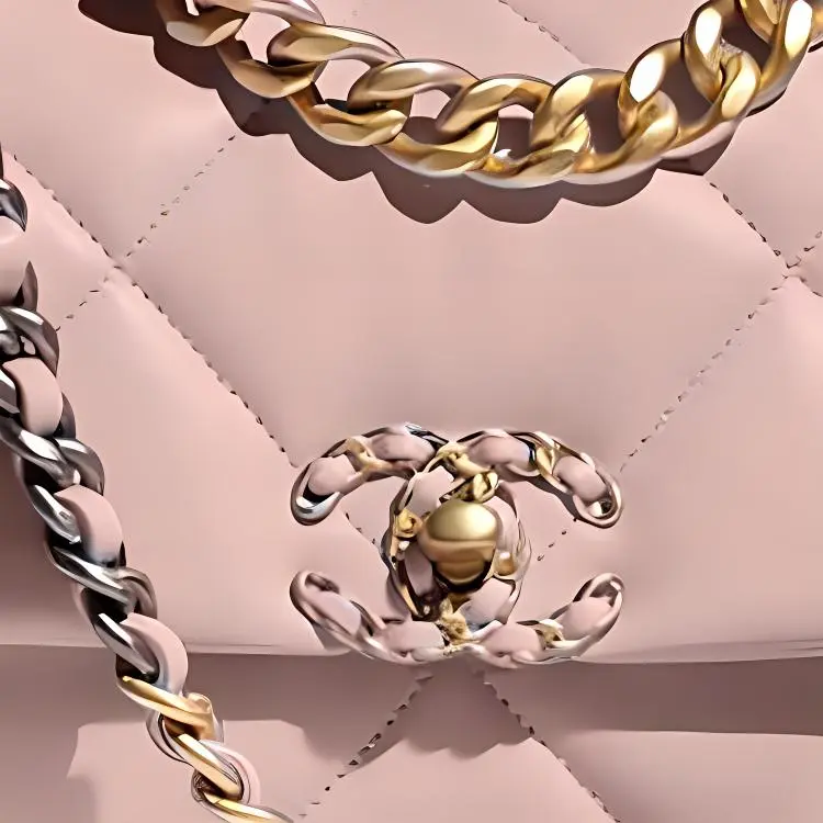 CHANEL 19Bag Sheepskin Flap Bag, Crossbody Bag, Shoulder Bag Women's Pink-3