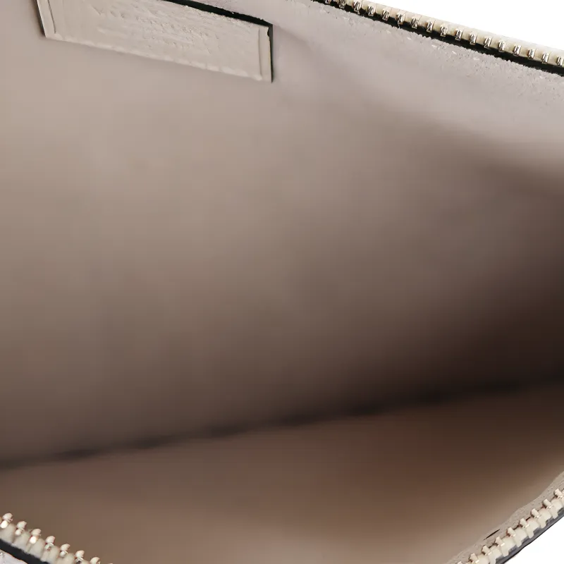 Valentino Cow Leather Clutch Women's Ivory-3