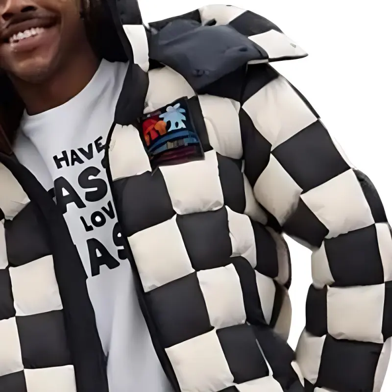 COACH FW24 Puffer Jacket Unisex Black White-4
