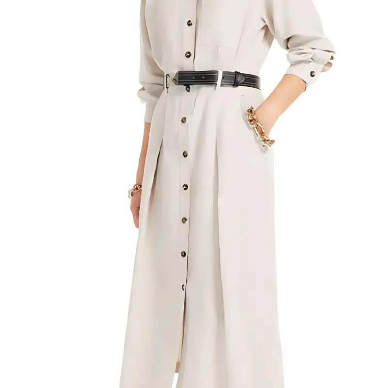 MaxMara Long Sleeved Dresses Women's Beige-4