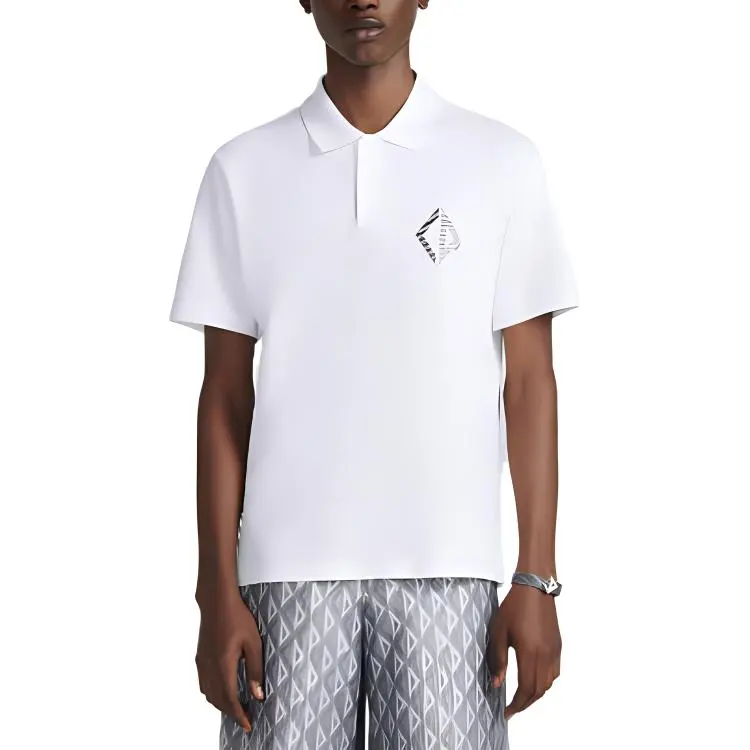 DIOR Polo Shirts Men White-2