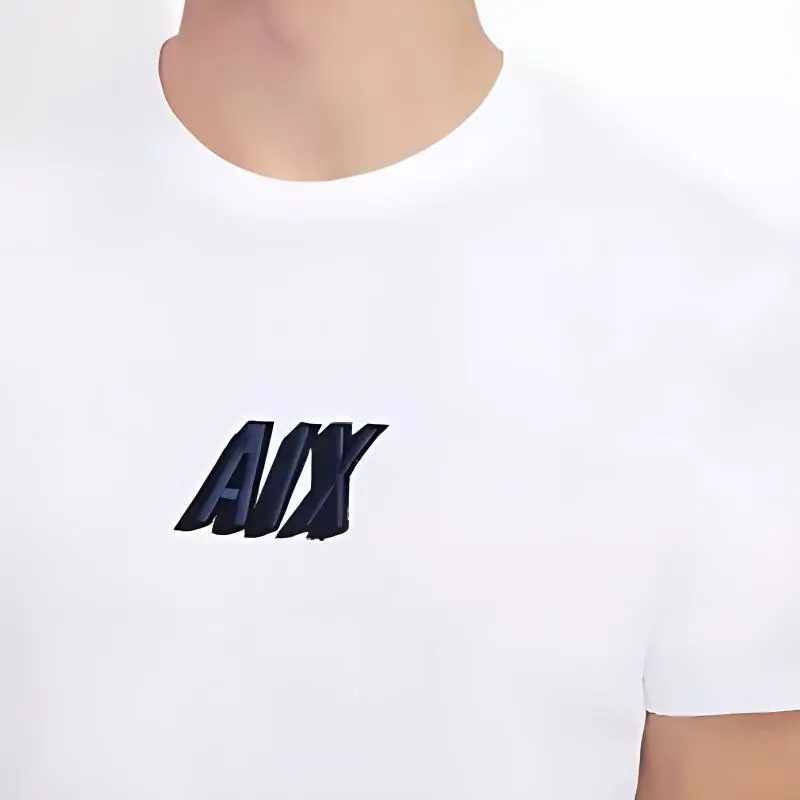 ARMANI EXCHANGE Men's Front Logo T-shirt White-4